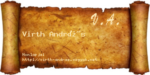 Virth András névjegykártya